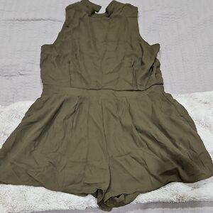 Olive Green Sleeveless Romper